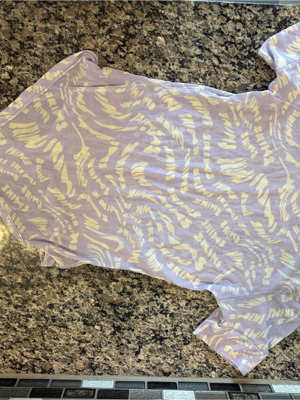 SKIMS Lavender and Cream Patterned Ribbed Bodysuit